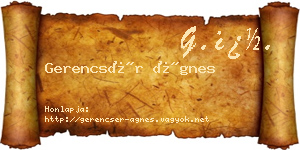 Gerencsér Ágnes névjegykártya